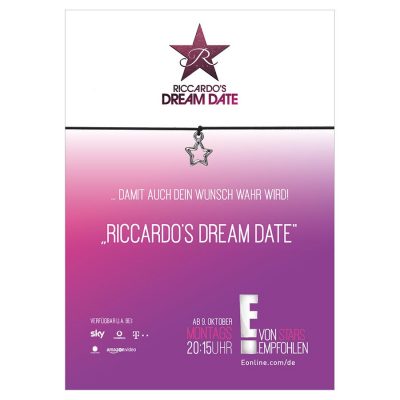 Armband Riccardo Dream Date in der Farbe schwarz mit einem Stern als Anhänger in silber