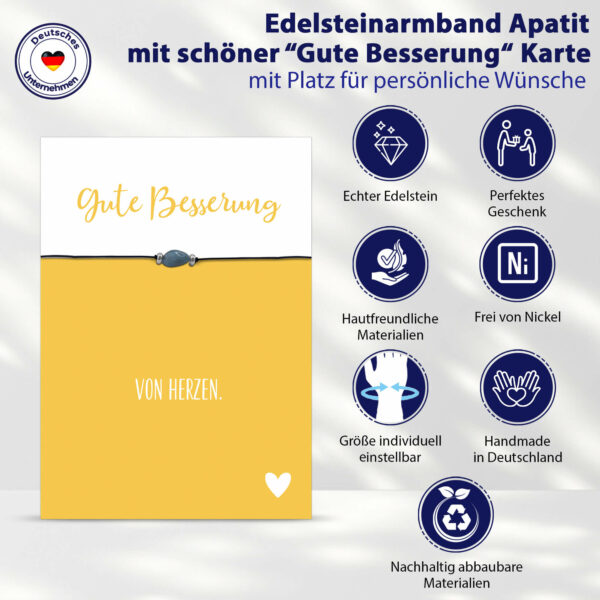 Apatit Armband mit Karte "Gute Besserung" – Bild 2