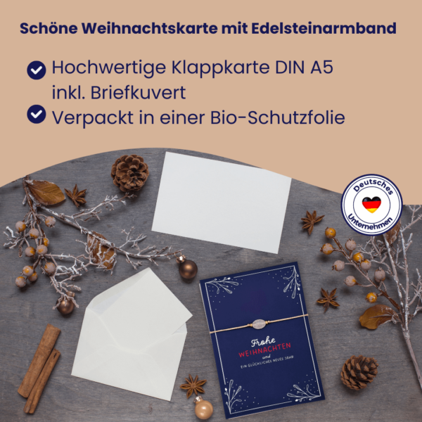 Weihnachtskarte mit Rosenquarz Armband – Bild 5