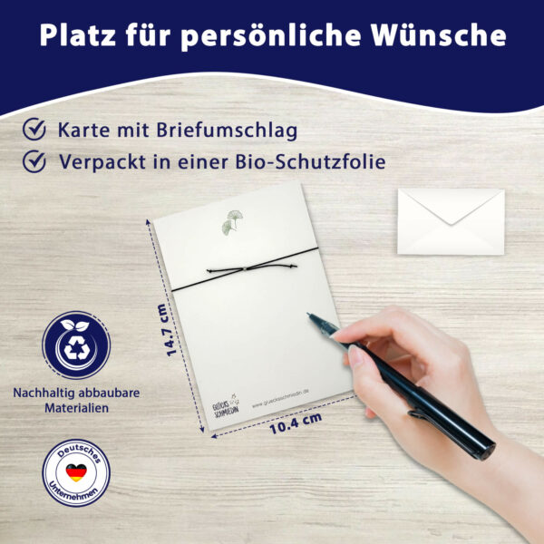 Mutmacher Geschenk - Glücksarmband mit Elefant, zwei Jade Edelsteinen, elastischem Armband und Grußkarte – Bild 6
