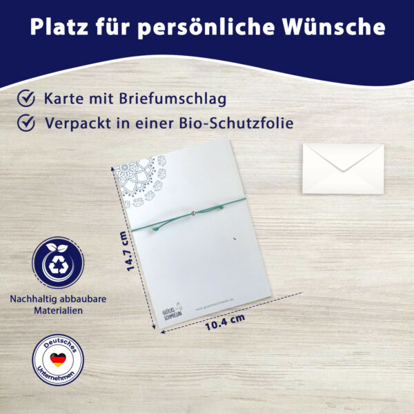 Motivations Geschenk - "Du schaffst das" Glücksarmband mit Elefant und elastischem Armband und Grußkarte, deluxe türkis – Bild 7