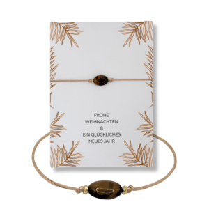 Weihnachtskarte mit Tigerauge Armband
