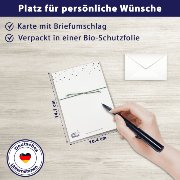 Mutmacher Geschenk mit Ginkgo Armband türkis und Grußkarte