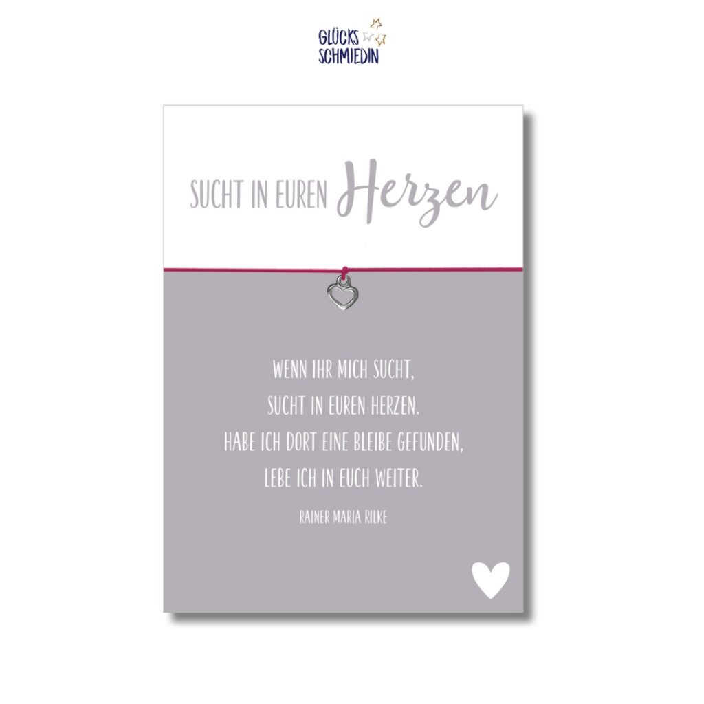Beileidskarte "Sucht in Euren Herzen"