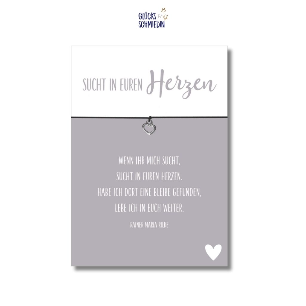 Beileidskarte "Sucht in Euren Herzen"